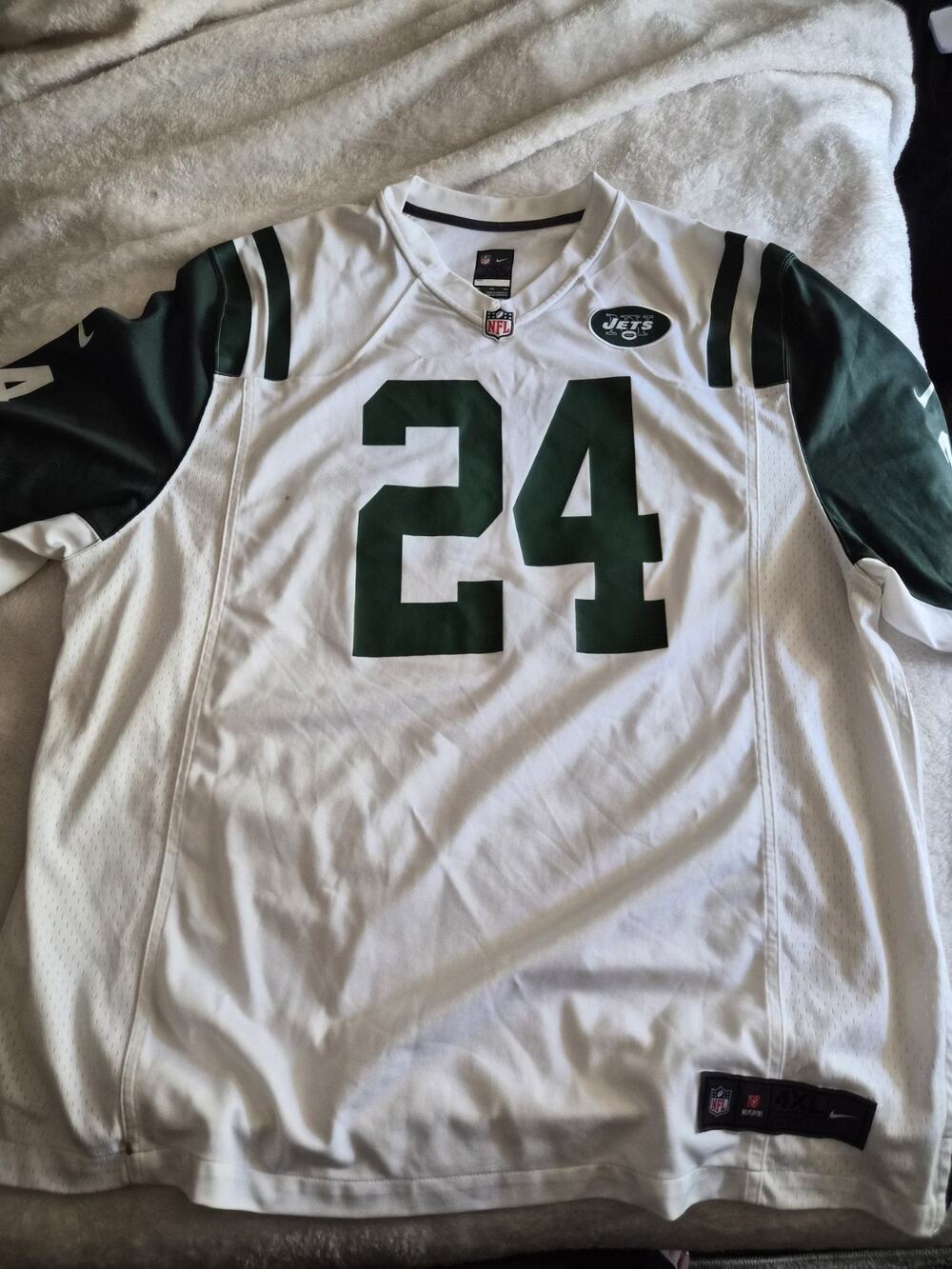 Size 4XL Vintage Darrelle Revis #24 New York Jets NFL Nike Football Jersey White
